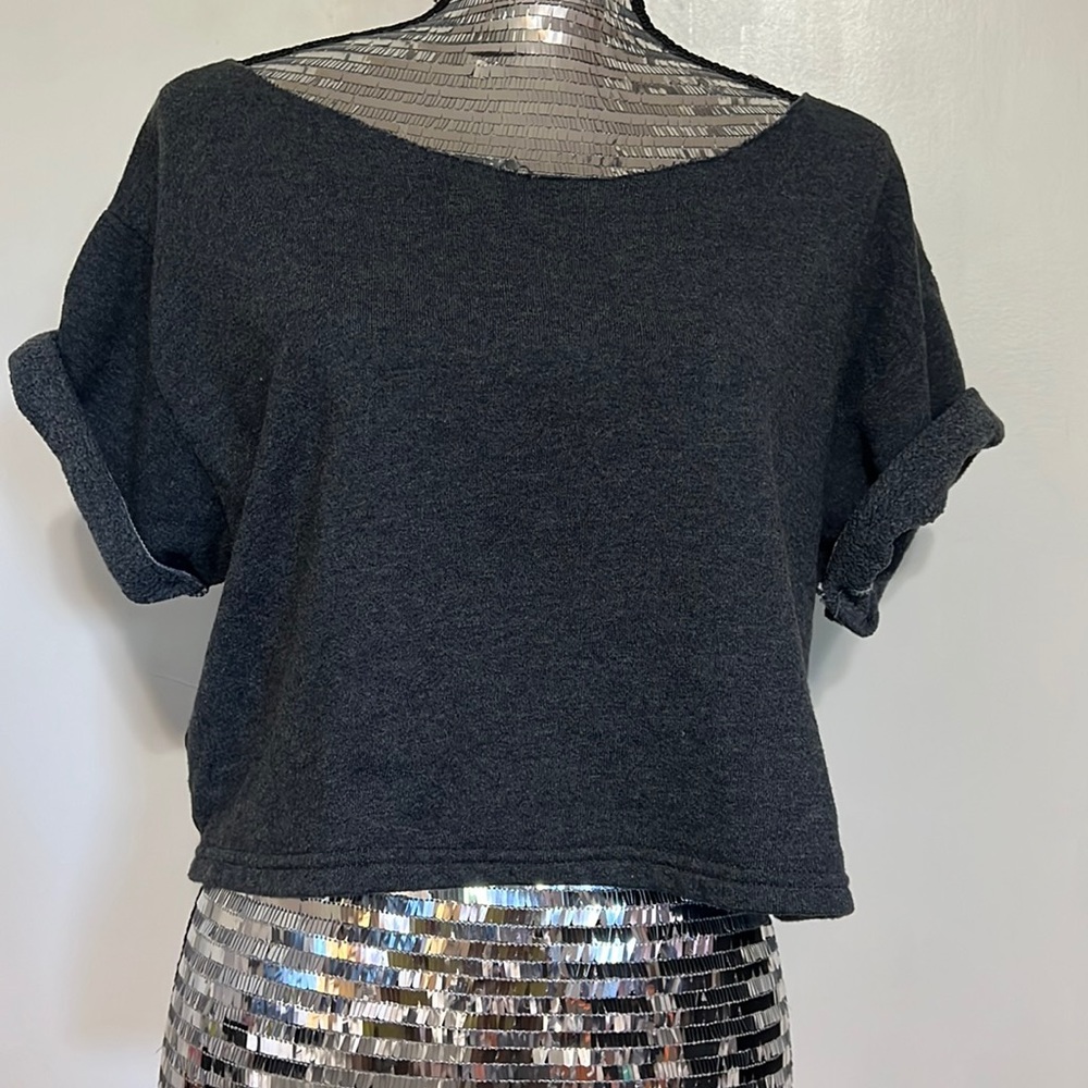 American Apparel Cropped Sweatshirt - Gray